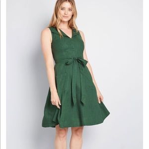 Modcloth Green Retro Blend Midi Dress NWOT